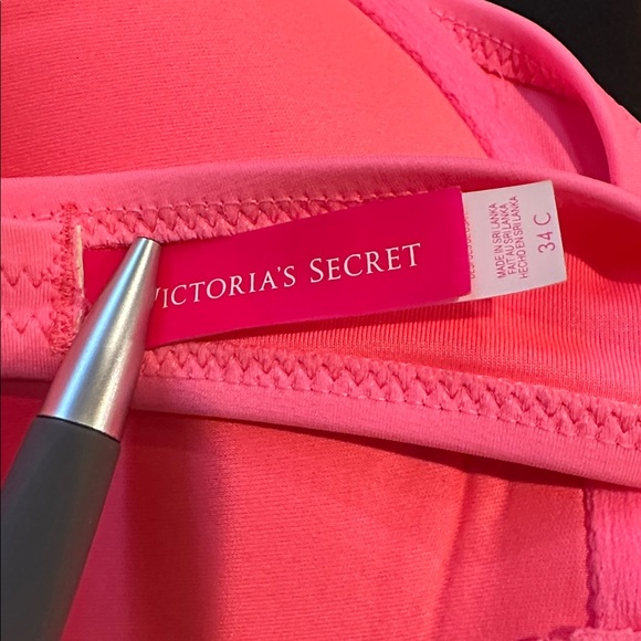 Victoria’s Secret Neon Pink Bikini Bra Striped Strap Size 34C - Picture 3 of 3